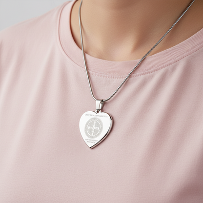 Saint Benedict Medal Heart Necklace with Personalized Engraving
