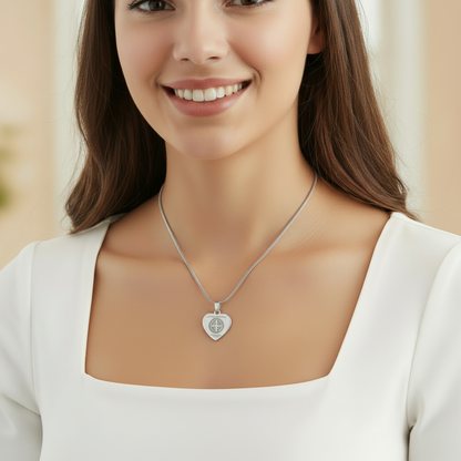Saint Benedict Medal Heart Necklace with Personalized Engraving