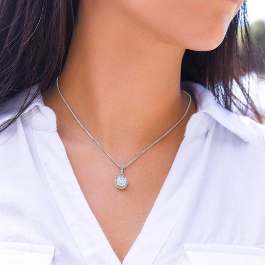Áve María Eternal Hope Necklace with LATIN Prayer Card (with accents)