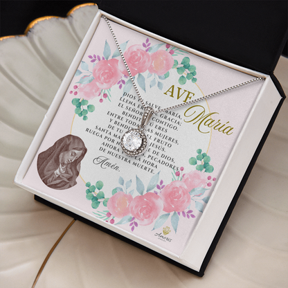 Ave María Eternal Hope Necklace with SPANISH Prayer Card