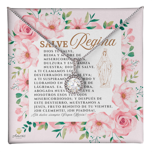Salve Regina Necklace with SPANISH Prayer Card