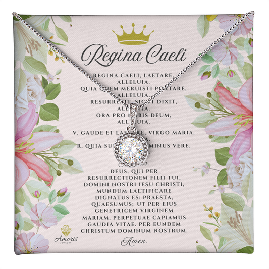 Regina Caeli Necklace with LATIN Prayer Card