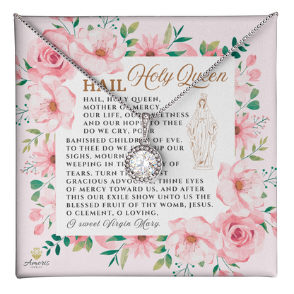 Collar Salve Reina Santa Esperanza Eterna con tarjeta de oración en INGLÉS