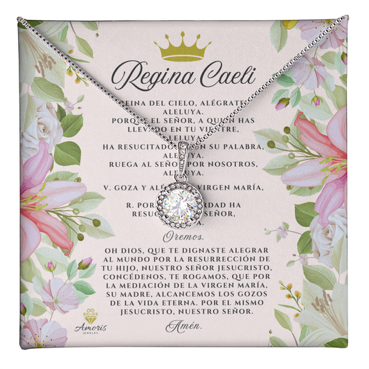 Regina Caeli Necklace with SPANISH Prayer Card