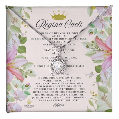 Collar Regina Caeli Esperanza Eterna con Tarjeta de Oración en INGLÉS