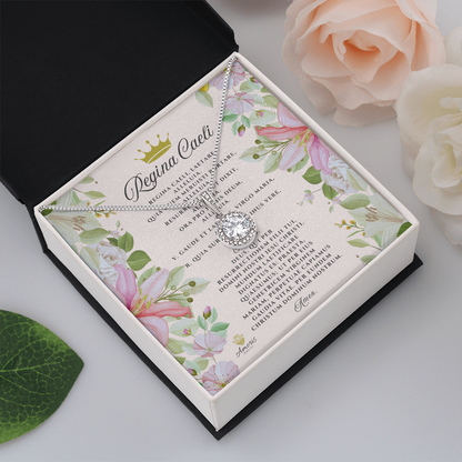 Collier Regina Caeli Eternal Hope avec carte de prière latine