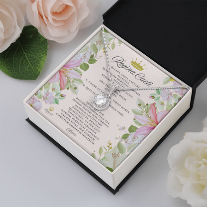 Collier Regina Caeli Eternal Hope avec carte de prière latine
