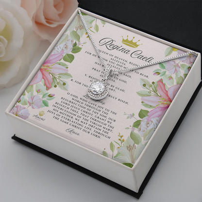 Collar Regina Caeli Esperanza Eterna con Tarjeta de Oración en INGLÉS