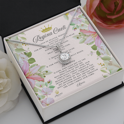 Collar Regina Caeli Esperanza Eterna con Tarjeta de Oración en INGLÉS