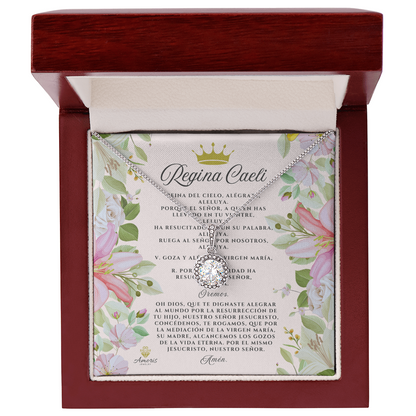 Collar Regina Caeli Esperanza Eterna con Estampa de Oración en ESPAÑOL