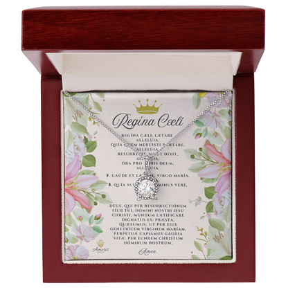Collar de Esperanza Eterna de Regína Cæli con tarjeta de oración en latín (con detalles)
