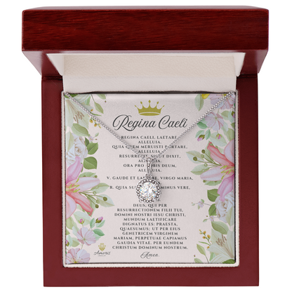 Collier Regina Caeli Eternal Hope avec carte de prière latine