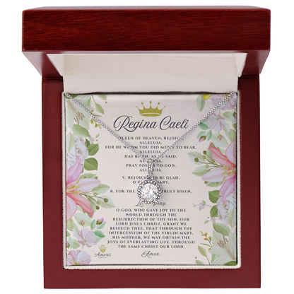 Collar Regina Caeli Esperanza Eterna con Tarjeta de Oración en INGLÉS