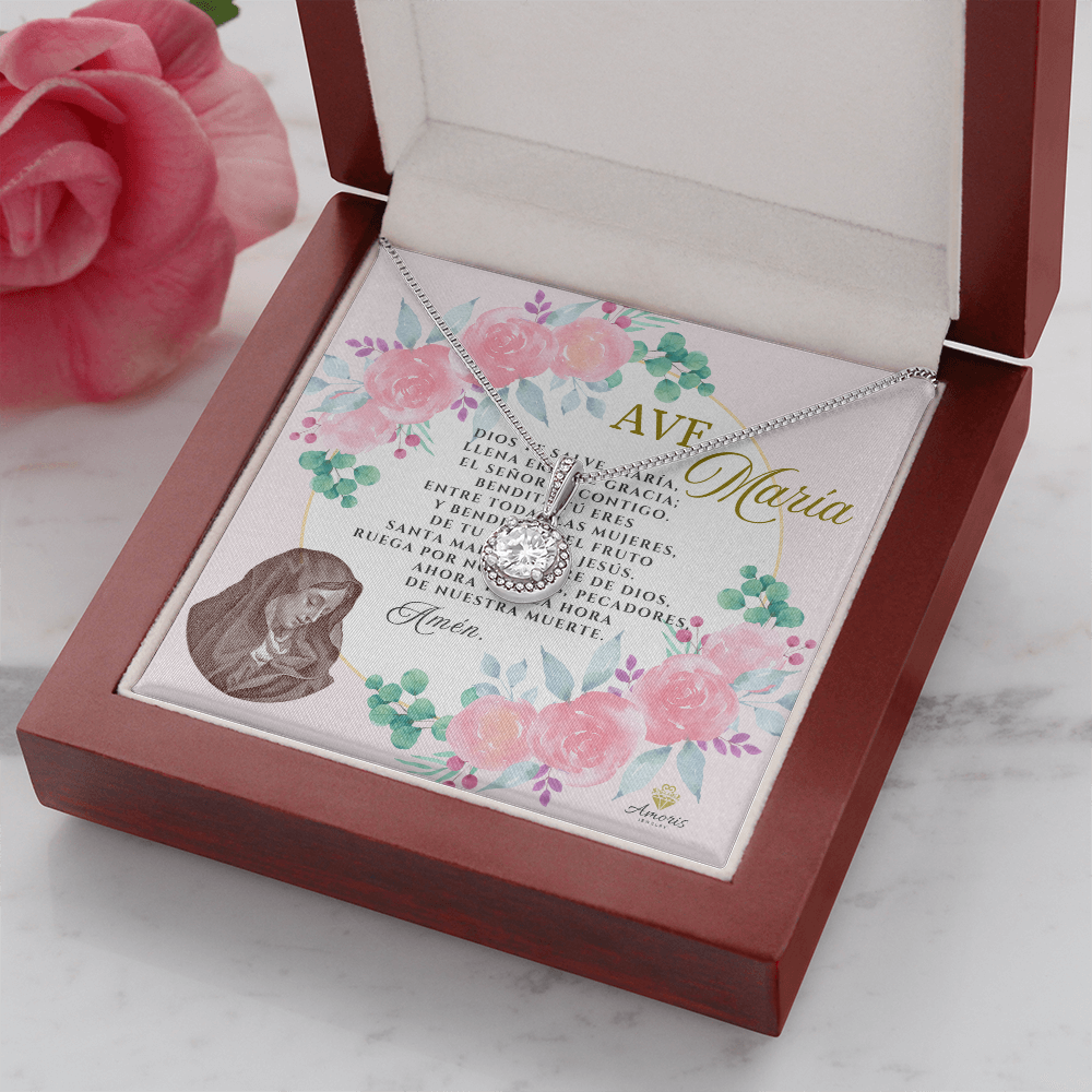 Ave María Eternal Hope Necklace with SPANISH Prayer Card