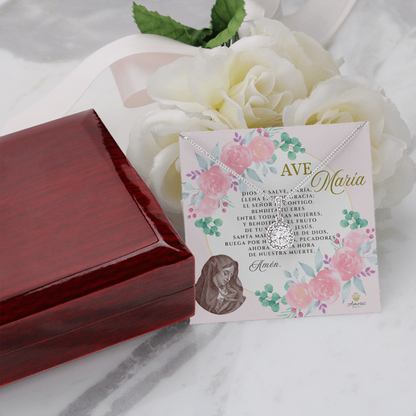 Ave María Eternal Hope Necklace with SPANISH Prayer Card
