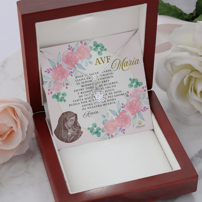 Ave María Eternal Hope Necklace with SPANISH Prayer Card