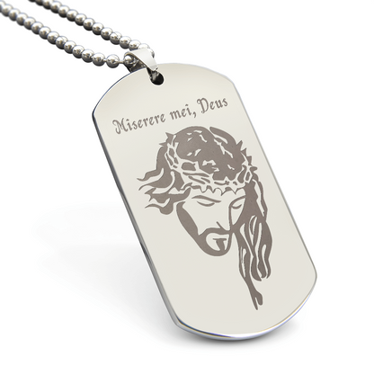 "Miserere mei, Deus" Tag Necklace with Personalized Engraving