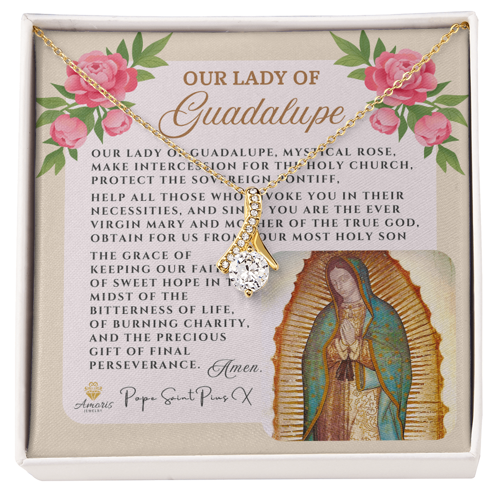 Our Lady of Guadalupe Necklace with Pope Saint Pius X Prayer