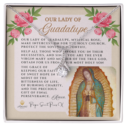 Our Lady of Guadalupe Necklace with Pope Saint Pius X Prayer