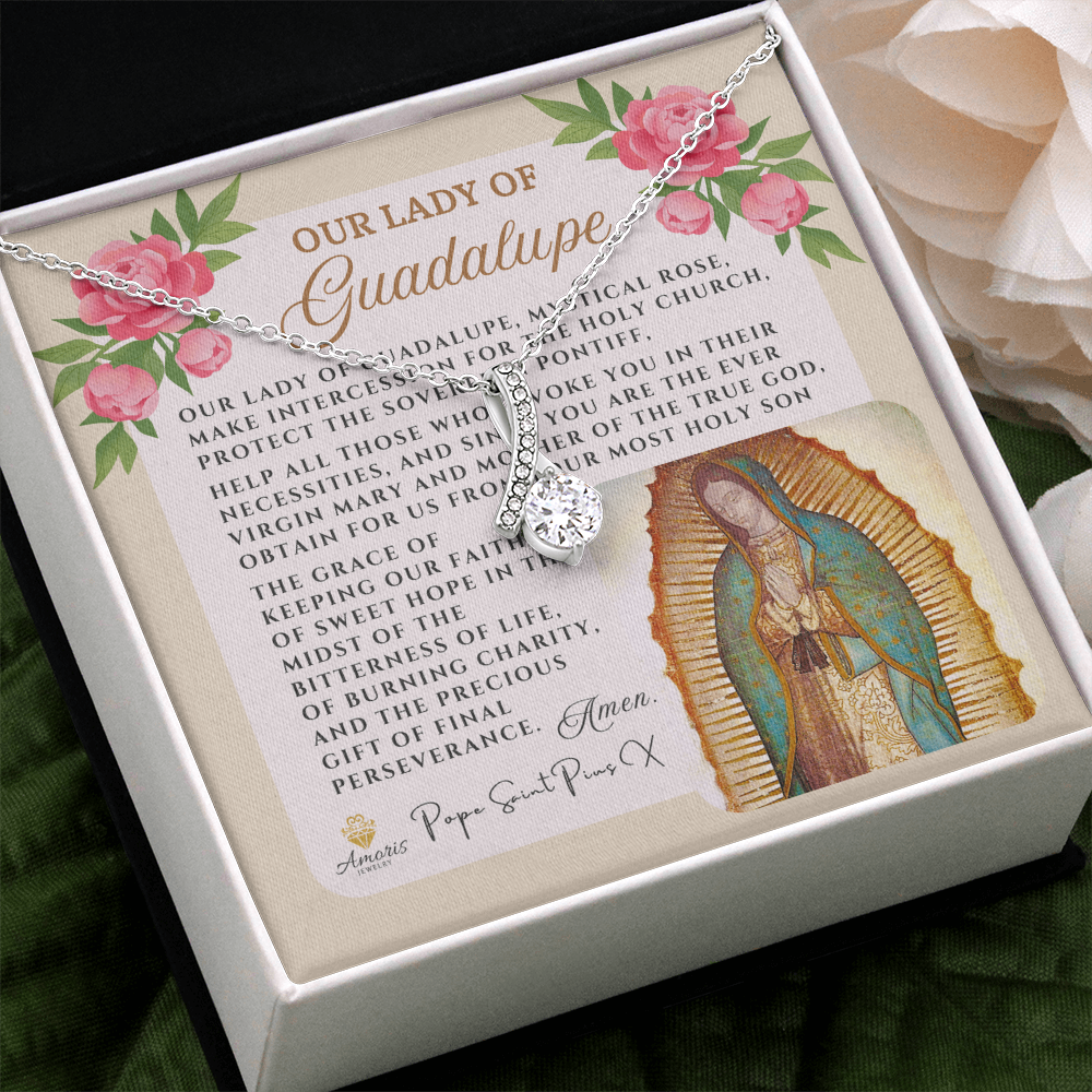 Our Lady of Guadalupe Necklace with Pope Saint Pius X Prayer