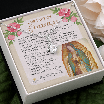 Our Lady of Guadalupe Necklace with Pope Saint Pius X Prayer