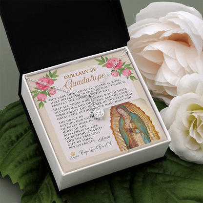 Our Lady of Guadalupe Necklace with Pope Saint Pius X Prayer