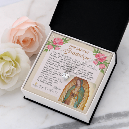 Our Lady of Guadalupe Necklace with Pope Saint Pius X Prayer