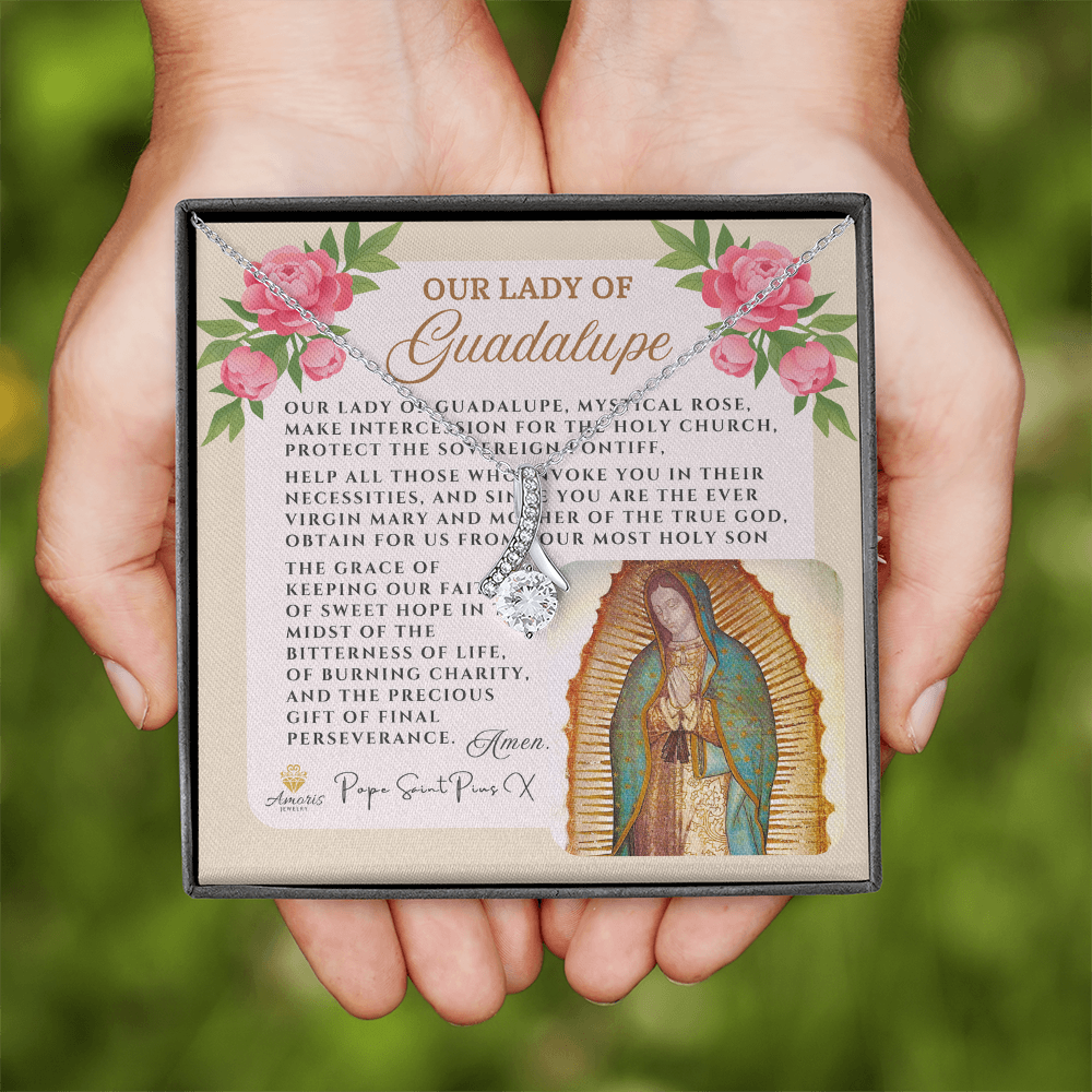 Our Lady of Guadalupe Necklace with Pope Saint Pius X Prayer