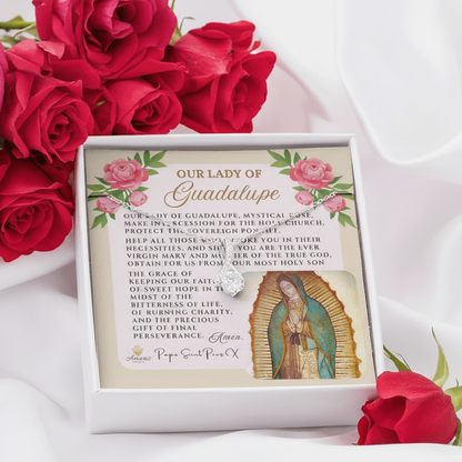 Our Lady of Guadalupe Necklace with Pope Saint Pius X Prayer
