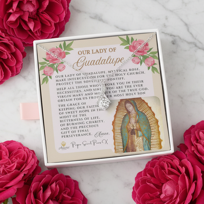 Our Lady of Guadalupe Necklace with Pope Saint Pius X Prayer
