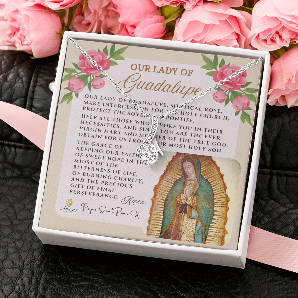 Our Lady of Guadalupe Necklace with Pope Saint Pius X Prayer