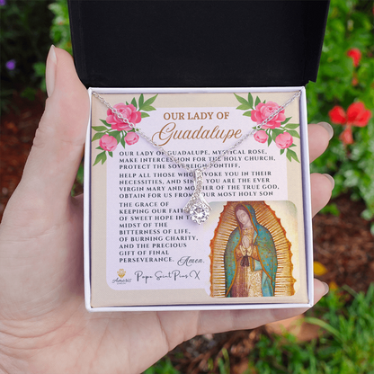 Our Lady of Guadalupe Necklace with Pope Saint Pius X Prayer