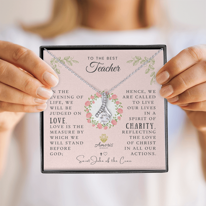 To the Best Teacher Necklace with Saint John of the Cross Quote