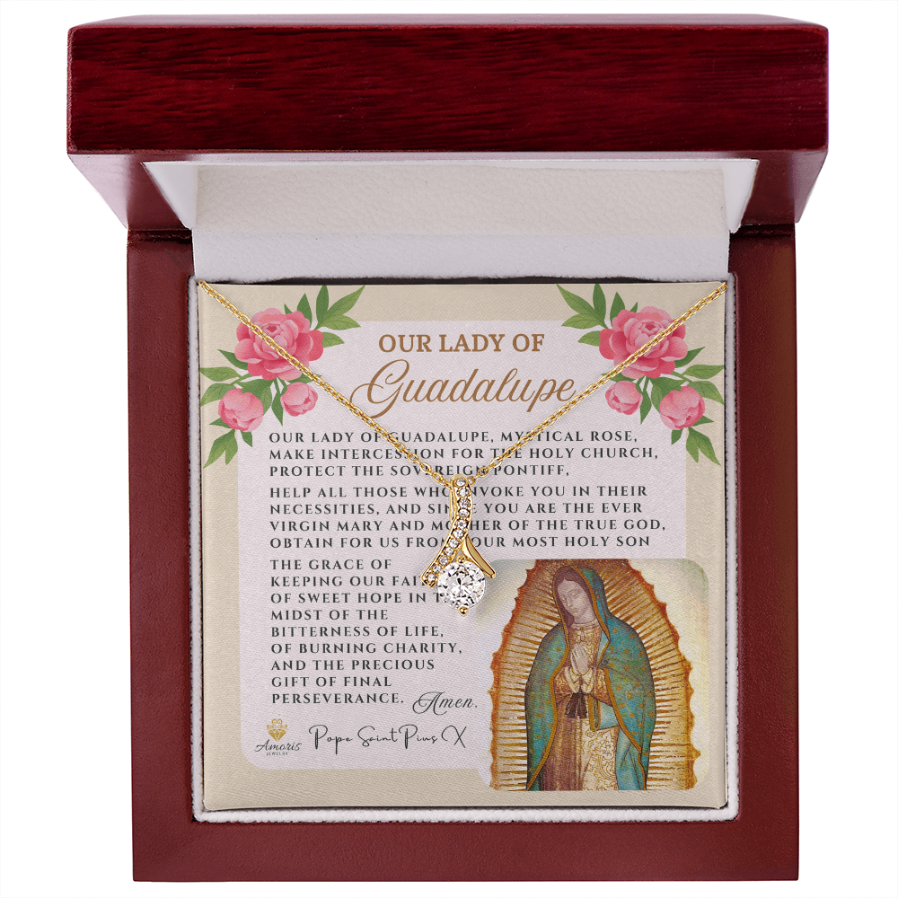 Our Lady of Guadalupe Necklace with Pope Saint Pius X Prayer
