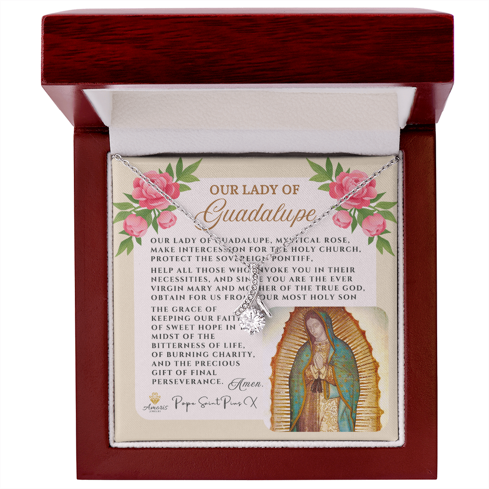 Our Lady of Guadalupe Necklace with Pope Saint Pius X Prayer
