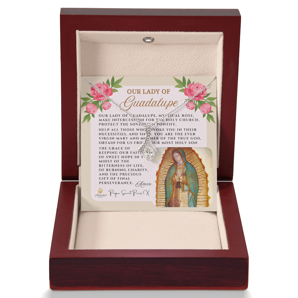 Our Lady of Guadalupe Necklace with Pope Saint Pius X Prayer