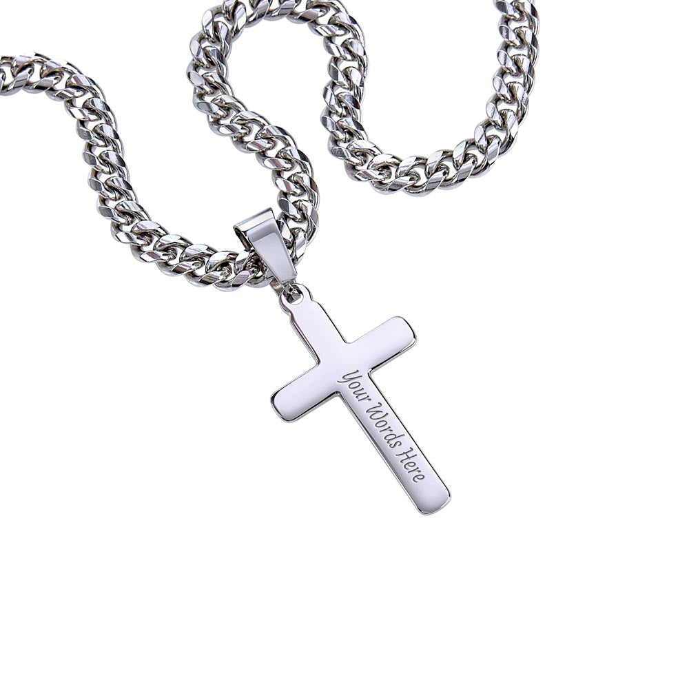 My Dear Grandson First Holy Communion Engraved Cross Necklace