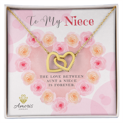 To My Niece Interlocking Hearts Necklace with Message Card
