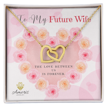 To My Future Wife Interlocking Hearts Necklace with Message Card