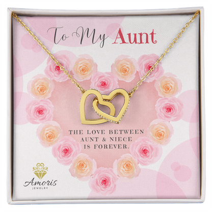 To My Aunt Interlocking Hearts Necklace with Message Card