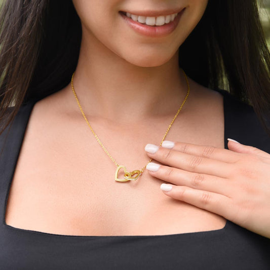 To My Goddaughter Interlocking Hearts Necklace with Message Card