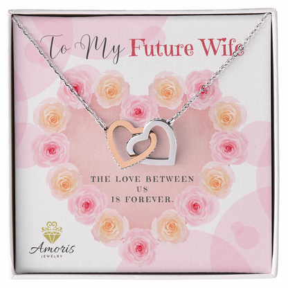 To My Future Wife Interlocking Hearts Necklace with Message Card