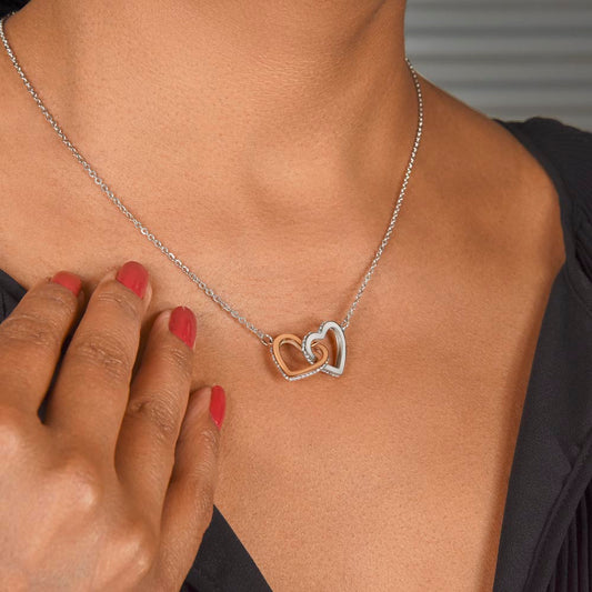To My Bride Forever Interlocking Hearts Necklace with Message Card