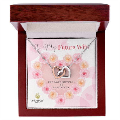 To My Future Wife Interlocking Hearts Necklace with Message Card