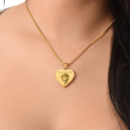 "Miserere mei, Deus" Jesus Heart Necklace with Personalized Engraving