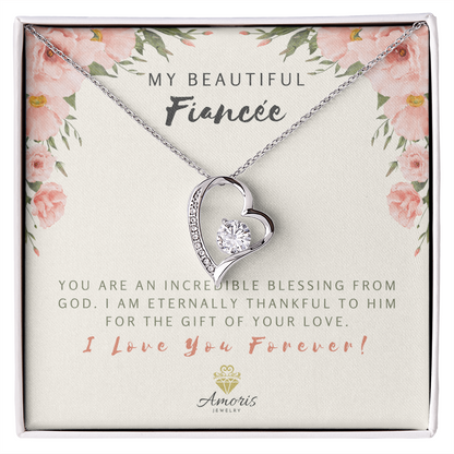 Collier « My Beautiful Fiancée Forever Love » avec carte à message