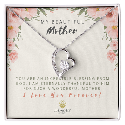 My Beautiful Mother Forever Love Necklace with Message Card