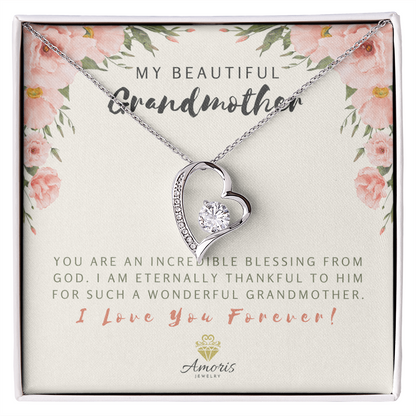 My Beautiful Grandmother Forever Love Necklace with Message Card