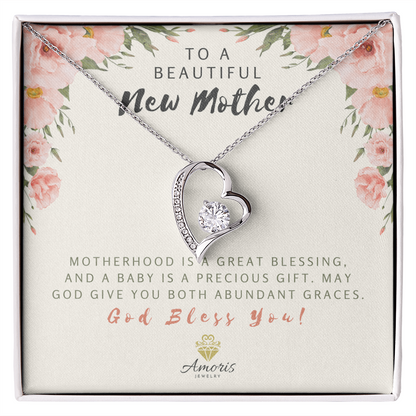 Collier « À une belle nouvelle maman » avec carte de message