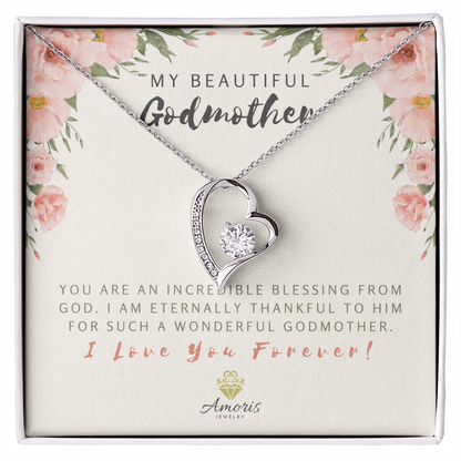 Collar "Mi hermosa madrina, amor eterno" con tarjeta con mensaje